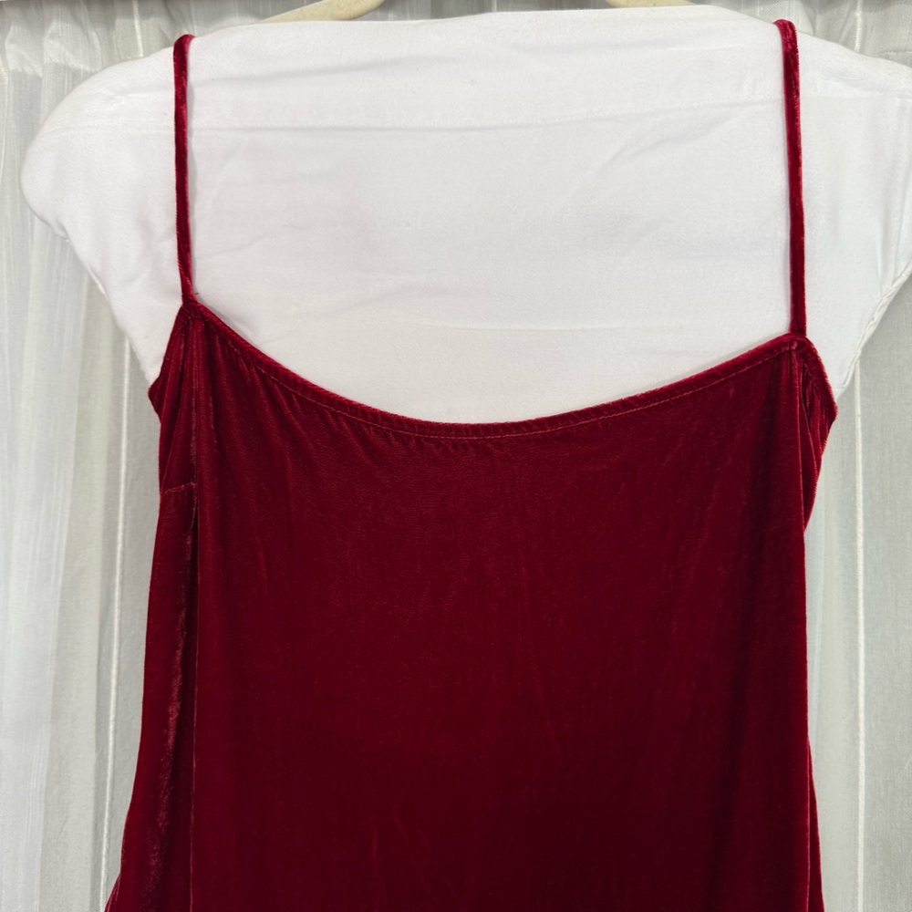 Reformation Crimini Velvet Midi Dress Red Slit Holiday Cocktail Dress S - Picture 4 of 11